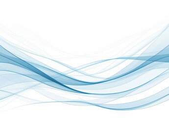 Minimalistic Vector Banner Design with Blue Wavy Lines on White Background,  Flat Design with Simple Graphic Elements and Light Blue Color Scheme.