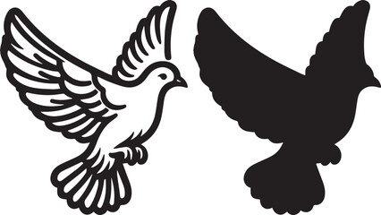 dove silhouettes vector illustration