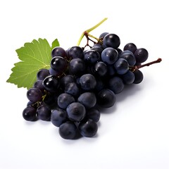Fototapeta premium Black grapess on white background, Fresh Black grapess