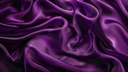 Fototapeta premium Rich Flowing Purple Satin Fabric with Smooth and Shiny Texture