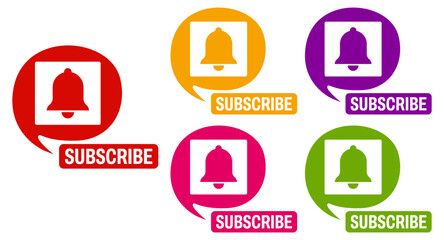 set subscribe icon. subscription and membership sign labels design vector illustration