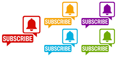 set subscribe icon. subscription and membership sign labels design vector illustration