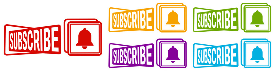 set subscribe icon. subscription and membership sign labels design vector illustration