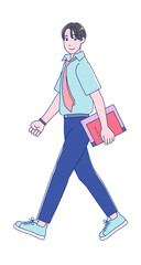 制服を着たアニメ風の男子学生