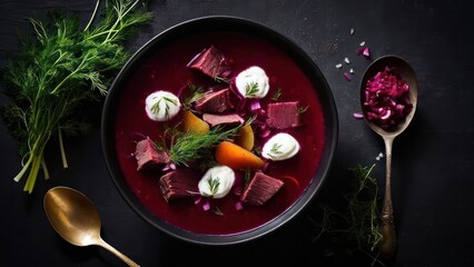 Nutritious Red Bean and Meatball Vegetable Soup - A Minimalist Recipe with Zesty Parsley, Garlic, Spicy Chili, and Earthy Cumin Flavors