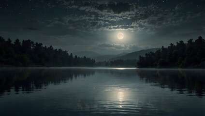 A poem depicting the serenity of a boat drifting on a moonlit lake ai_generated