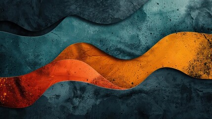 Obraz premium Dynamic Waves, A Fluid Motion of Colour and Emotion