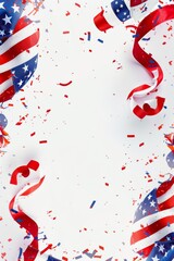 Elegant white background featuring patriotic elements for Patriot Day.