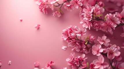 Whispers of Spring, Dreamy Cherry Blossoms on Peach Gradient Backdrop