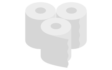 Eemergency kit of toilet paper, simple isometric illustration