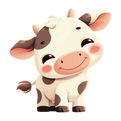 Happy cute cow cartoon illustration