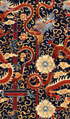 Naklejka premium wallpaper, tiles or carpet in a seamless pattern.
