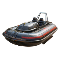 Naklejka premium A sleek black hovercraft with red accents designed for water transportation and outdoor adventures, featuring a modern and streamlined design. transparent background
