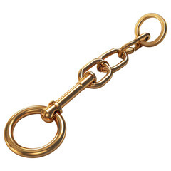 Fototapeta premium A shiny golden metal chain with interlocking rings, isolated on a transparent background. Perfect for jewelry or hardware concepts.