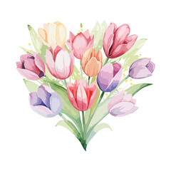 Fototapeta premium Heart shape flroal vector, watercolor floral love shape. Watercolor love shape floral butterfly vector, heart shape butterfly with floral design 