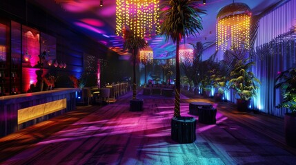 Vibrant party atmosphere with room for customized branding