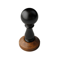 A black and brown wooden stamp with a round top