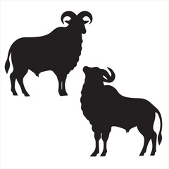 silhouette of a bull | Eid al-Adha |  silhouette of a goat