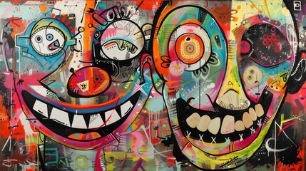 Obraz premium Joyous faces against an open canvas, inviting creative customization