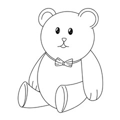 Continuous line drawing of cute wild bear. Draw design vector graphic illustration