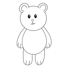 Continuous line drawing of cute wild bear. Draw design vector graphic illustration