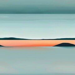 A vibrant depiction of a serene minimal landscape at dawn, with subtle light gradients and a clean line separating sky from land, evoking a sense of calm and renewal