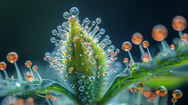 Plant trichomes in the style of Nikon D850, macro photography, 32k UHD, National Geographic photo, high detailed, focus stacking