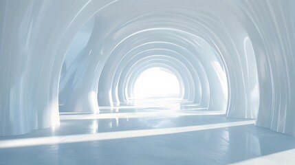 white background architecture glossy room 3d render illustration. 