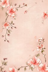 Watercolor Flower Illustration Frame Background