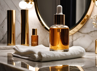 Naklejka premium Packaging mockup, essential oils for skincare