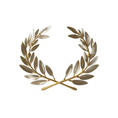 Gold Laurel olive wreath on a Transparent background