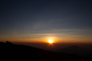 Fototapeta premium sunset over the mountains