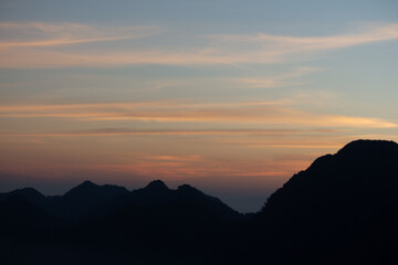 sunset over the mountains