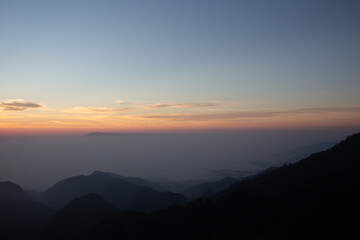 sunset over the mountains