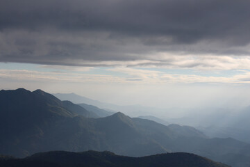 clouds over mountains