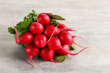 Ripe sweet juicy radish heap