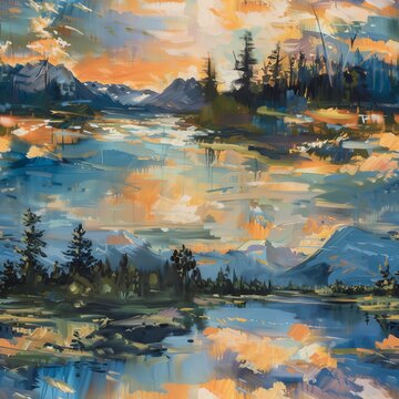 An up-and-coming artist debuting a collection of landscapes painted with oil on canvas