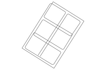 Continuous one line drawing of chocolate bar, Sweet candy hand drawn vector illustration
