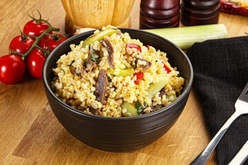 Bulgur with lamb and vegetables
