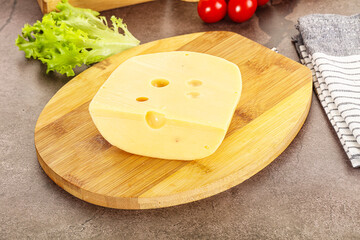 Gourmet Maasdam cheese with hole