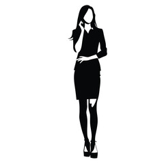 Fototapeta premium silhouette of a woman in a black dress