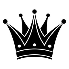Minimalist crown icon silhouette vector art illustration