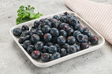 Sweet ripe blueberry on the bowl