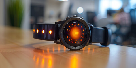 Futuristic Smartwatch with Holographic Display, Innovative Smartwatch Design with Digital Interface