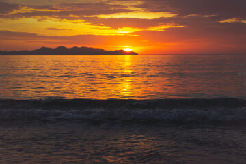 tropical sea sunset summer nature background