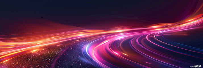 effect light motion trails illustration fast movement, abstract line, blue blur effect light motion trails Luminous rainbow neon shape wave, abstract light effect . Wavy glowing bright flowing curve l