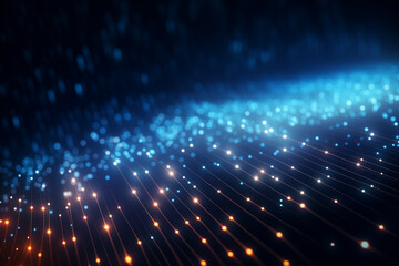 Obraz premium Abstract technology mesh digital line electronic network data innovation concept background.