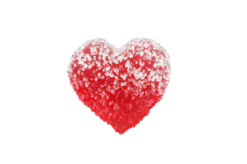 sugary heart shaped candy on a transparent background .
