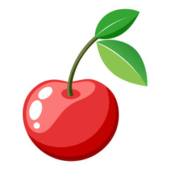 Cherry with leaf