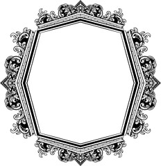 oval vintage frame ornaye patern elite round frame for wedding invitations stock illustration
